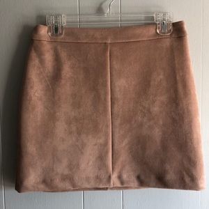 Faux suede dusty rose mini skirt